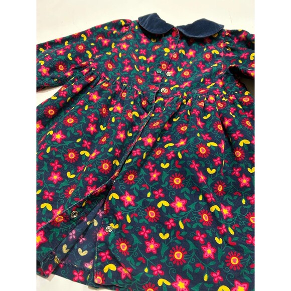 VINTAGE GYMBOREE RAINBOW TAG Girls Medium 2-3 Years Old CORDUROY FLORAL DRESS - Picture 8 of 12